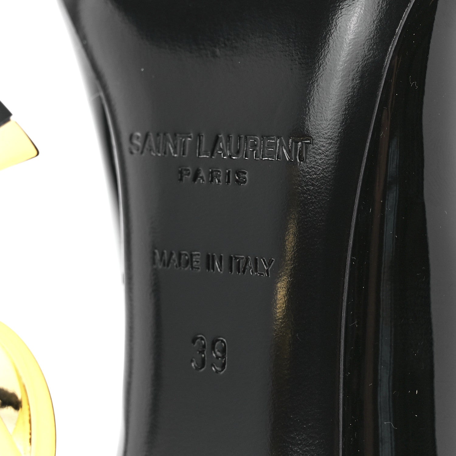Saint Laurent Patent Opyum 110 Pumps 39 Black Gold 6 of 9