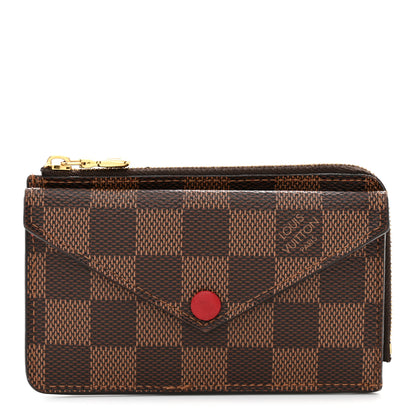 Louis Vuitton Damier Ebene Recto Verso Card Holder Red 1 of 8