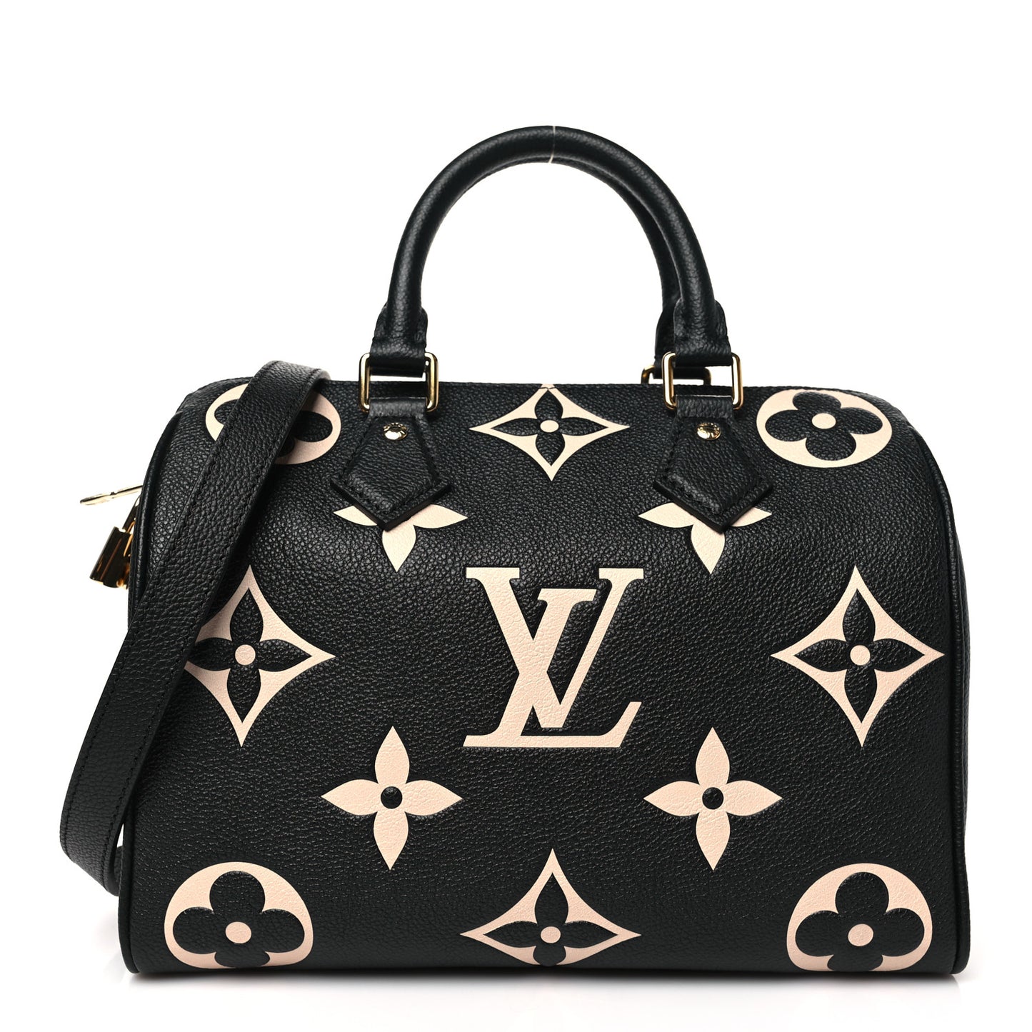 Empreinte Monogram Giant Speedy Bandouliere 25 Black Beige