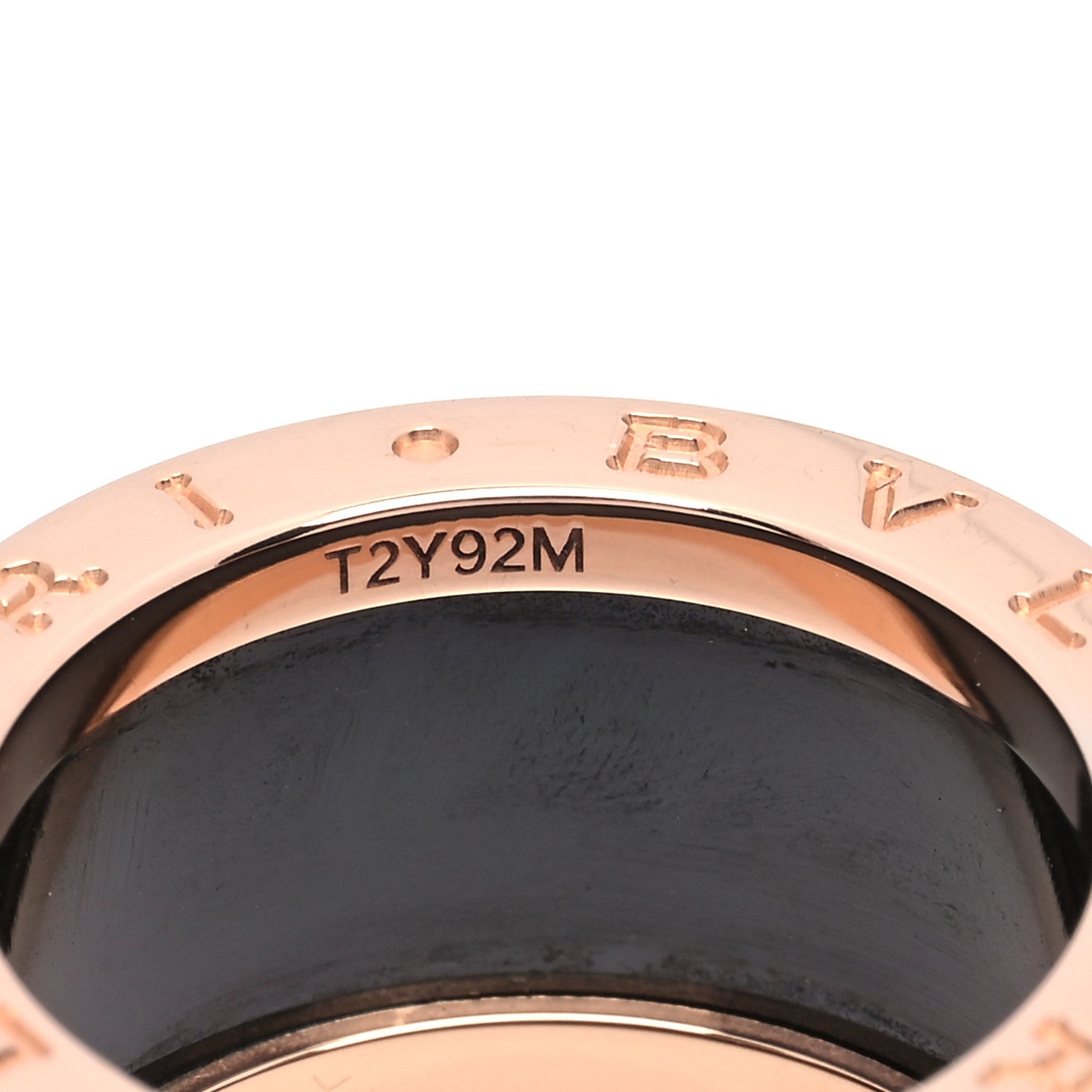 Bulgari 18K Rose Gold Black Ceramic B.Zero1 Four-Band Ring 51 5.75 5 of 7