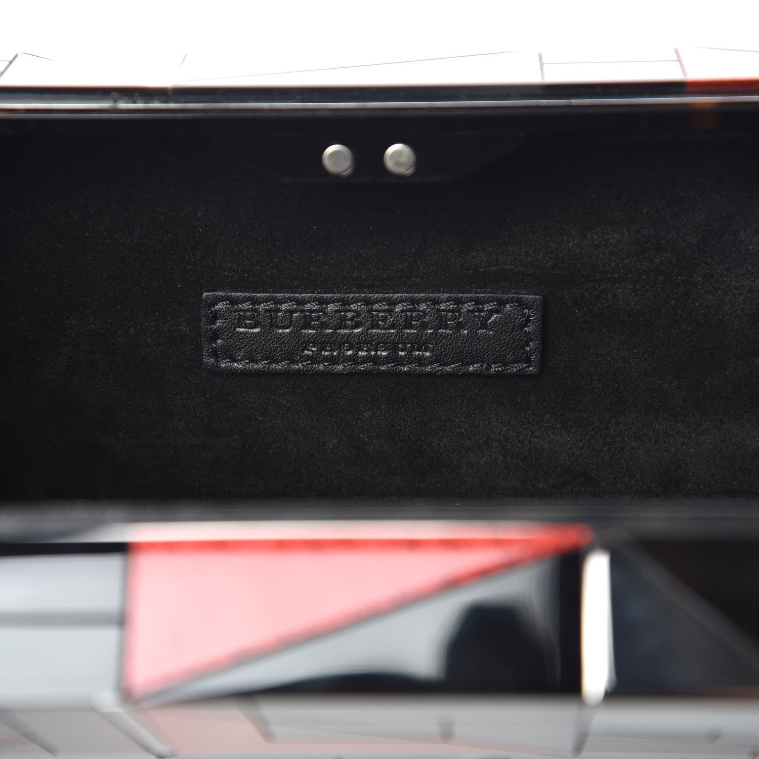 Burberry Rigid Perspex Mosaic Box Clutch Grey Red 6 of 10