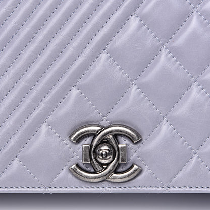 Chanel Glazed Calfskin Quilted Medium Coco Boy Flap Light Grey 11 of 11