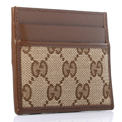 Balenciaga X GUCCI GG Monogram Azalea Calfskin Neo Classic Card Holder Beige Ebony Brown Sugar 3 of 7
