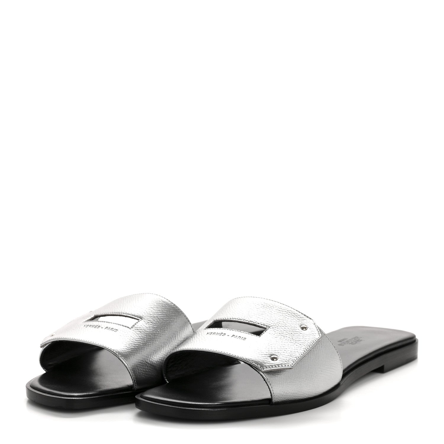 Hermes Epsom View Sandals 38 Argent 4 of 9