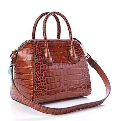 Givenchy Calfskin Crocodile Embossed Small Antigona Cognac 3 of 11