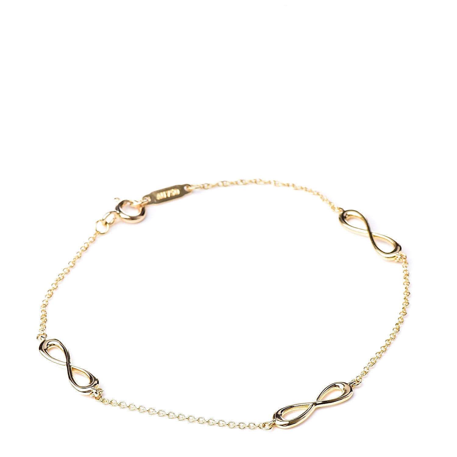 Tiffany 18K Yellow Gold Infinity Endless Bracelet 1 of 5
