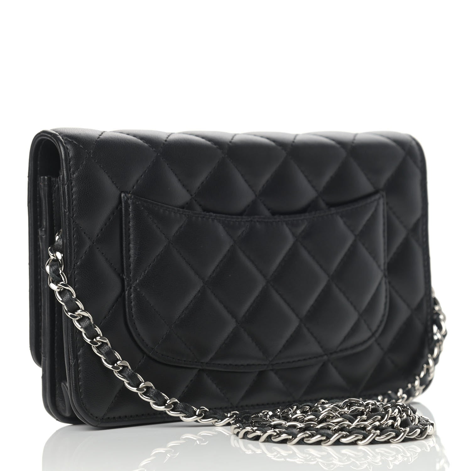 Chanel Lambskin Quilted Wallet On Chain WOC Black 3 of 12