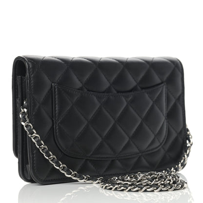 Chanel Lambskin Quilted Wallet On Chain WOC Black 3 of 12