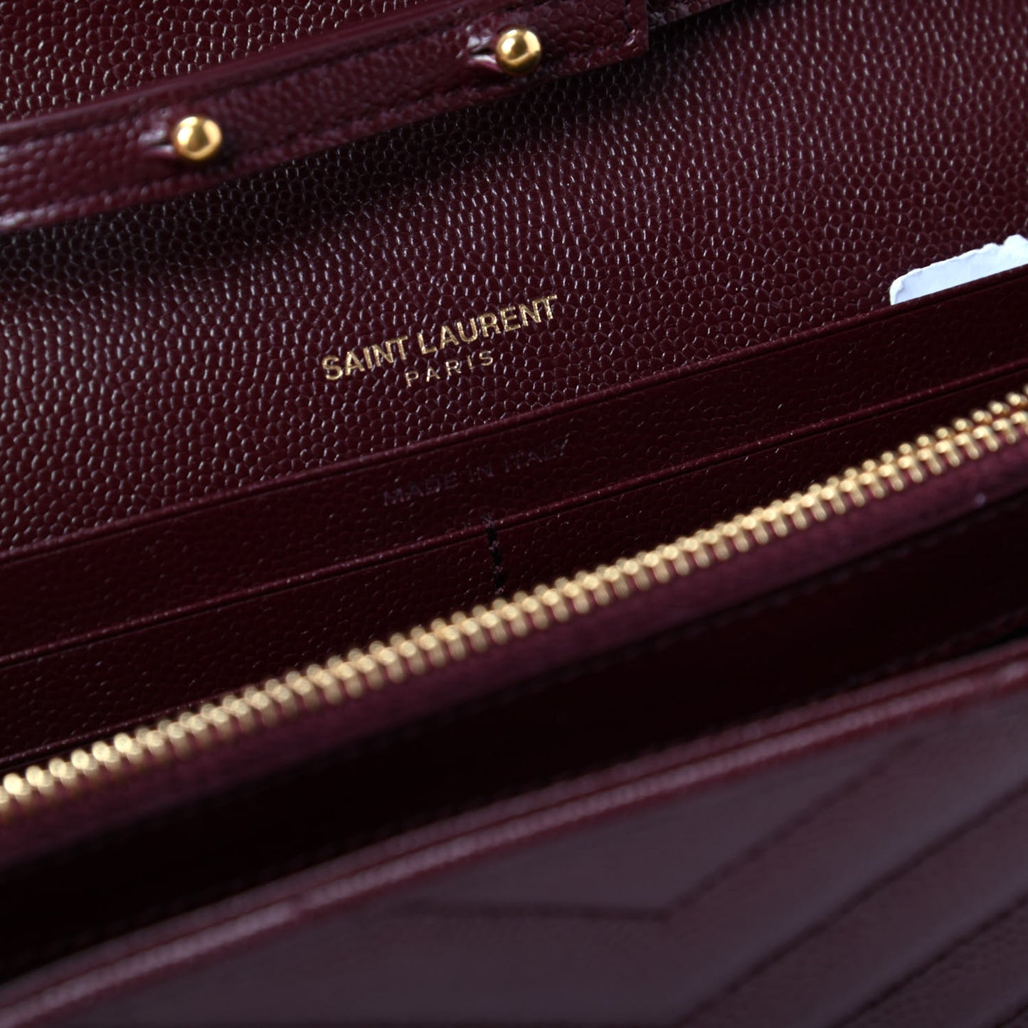 Grain De Poudre Matelasse Chevron Monogram Chain Wallet Rouge Legion