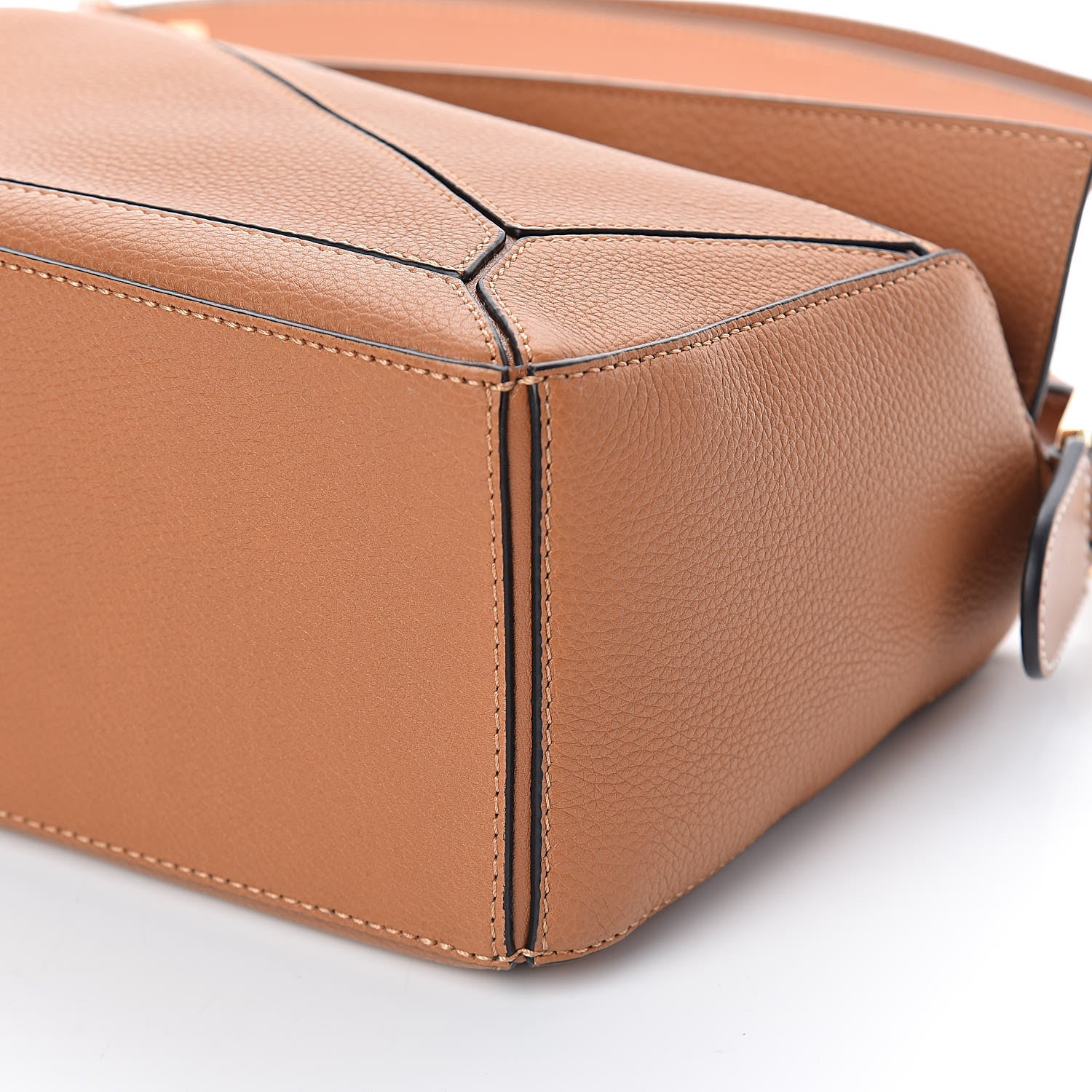 Loewe Grained Calfskin Small Puzzle Bag Tan 8 of 9