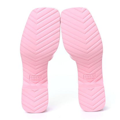 Gucci Rubber Gucci Logo Womens Platform 20/60mm Slide Sandals 37 Wild Rose 5 of 10