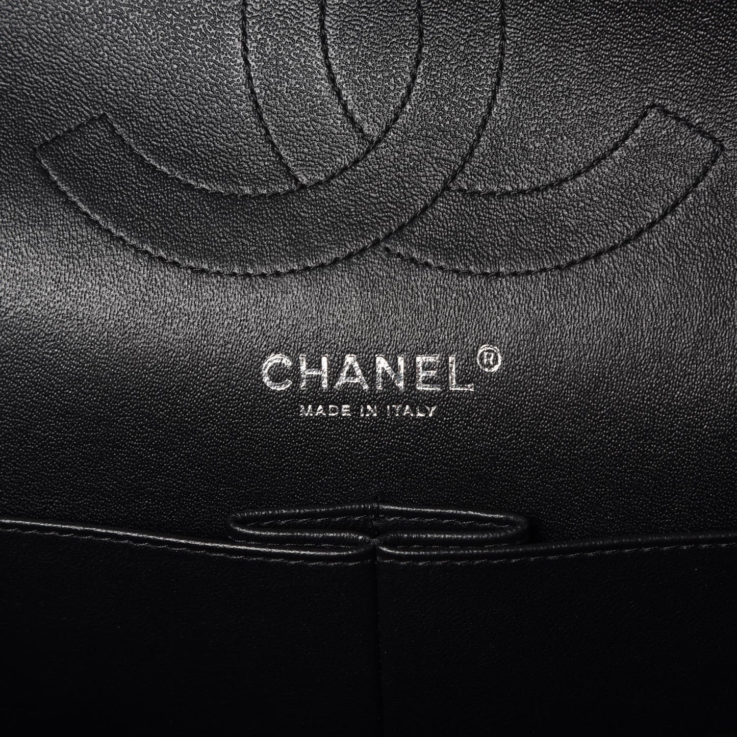 Lambskin Chevron Quilted Jumbo Double Flap So Black