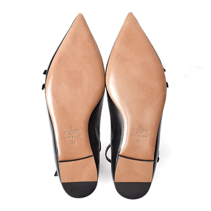 Valentino Garavani Nappa Love Latch Cage Ballet Flats 39 Black Poudre 9 of 9