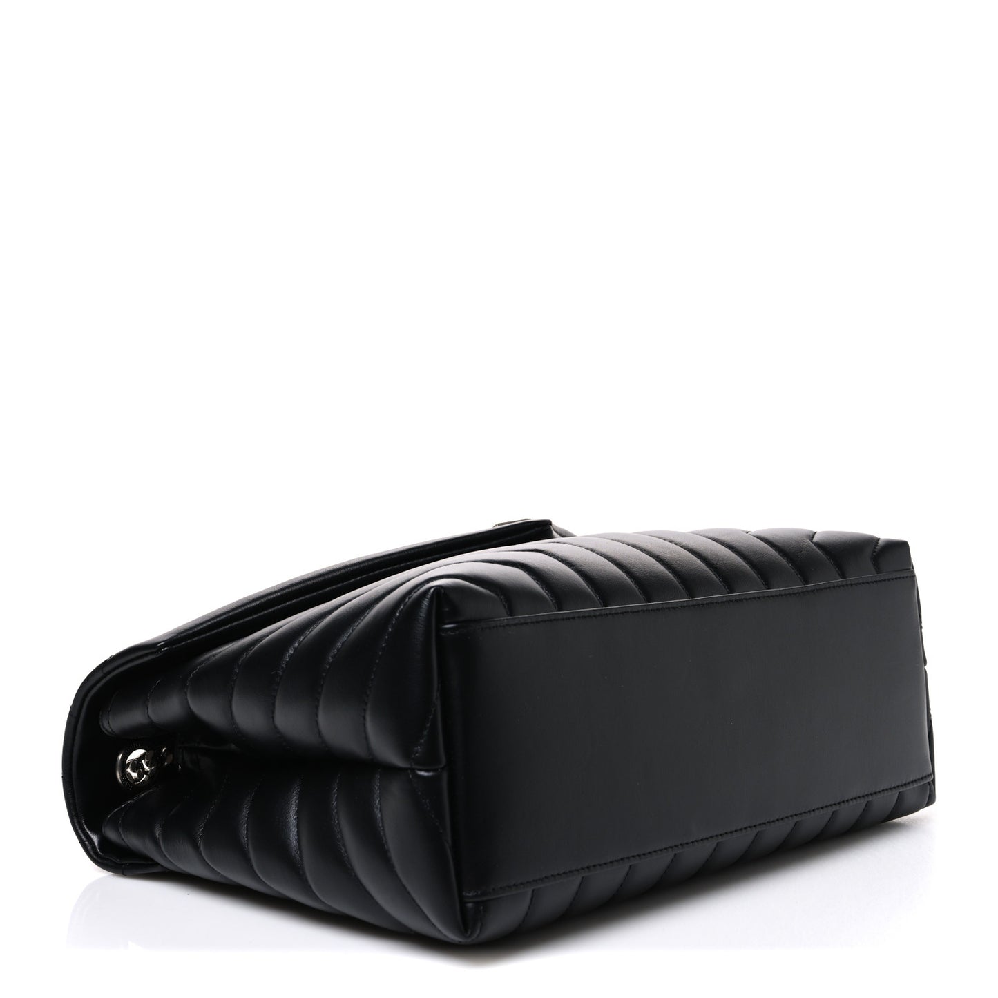 Calfskin Y Quilted Monogram Medium Loulou Chain Satchel Black
