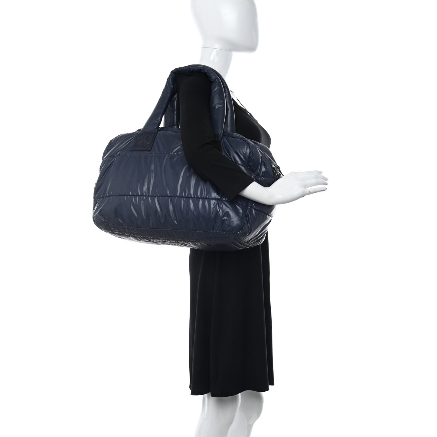 Nylon Coco Cocoon Medium Reversible Tote Navy