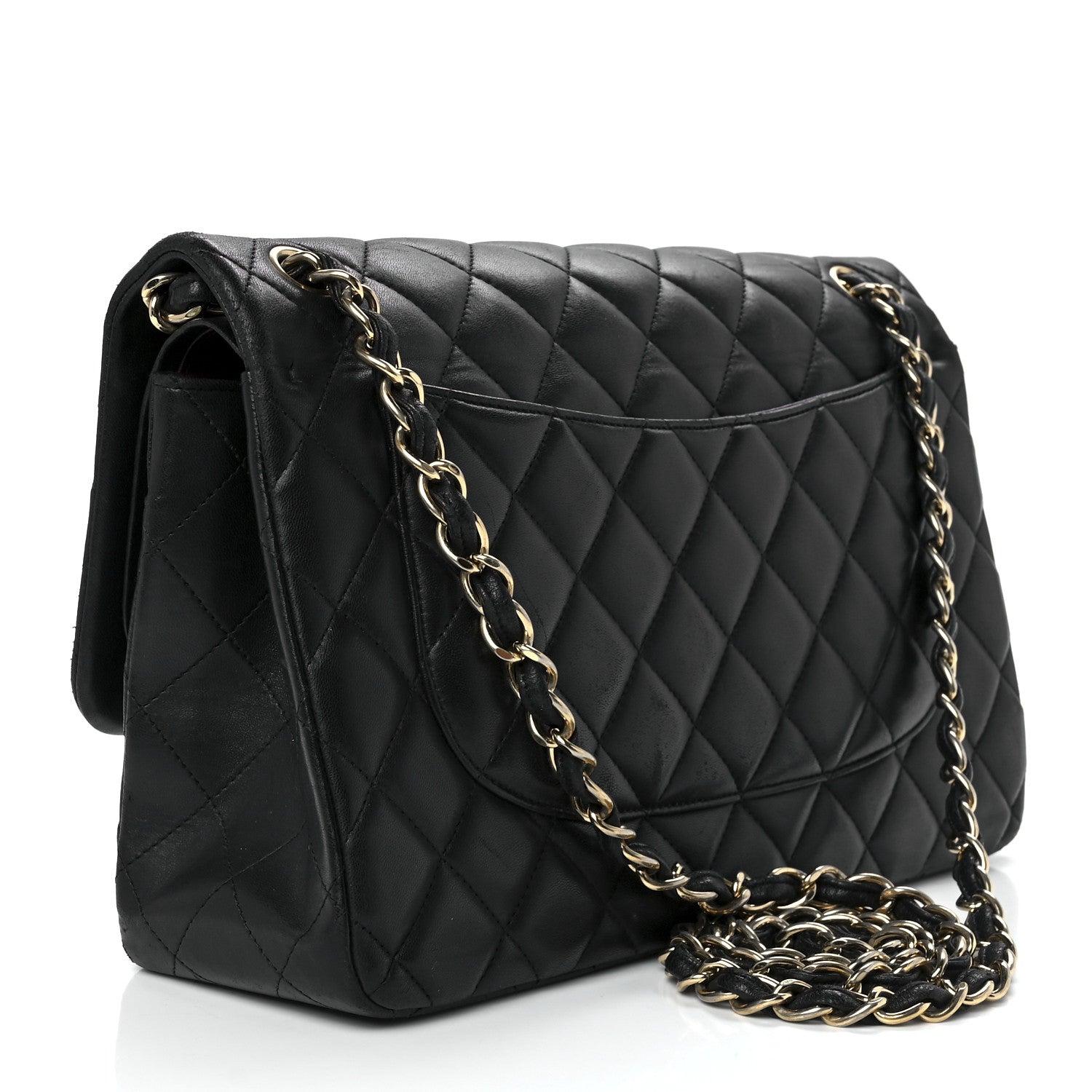 Chanel Lambskin Quilted Jumbo Double Flap Black 3 of 12