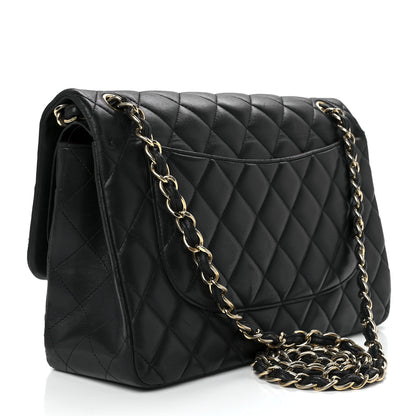 Chanel Lambskin Quilted Jumbo Double Flap Black 3 of 12