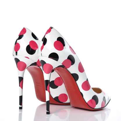 Christian Louboutin Patent Polka Dots Pigalle Follies 100 Pumps 39.5 White Bangal Rose 4 of 8