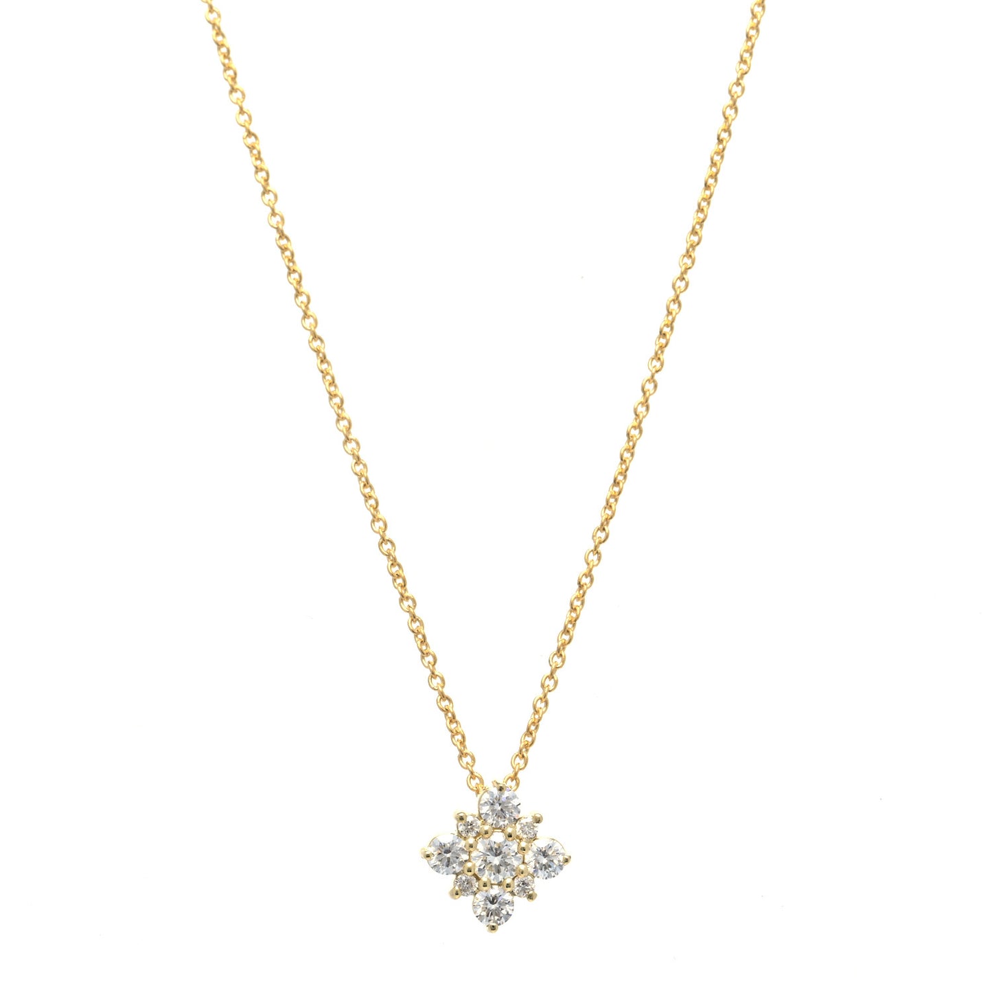 18K Yellow Gold Diamond Star Pendant Necklace