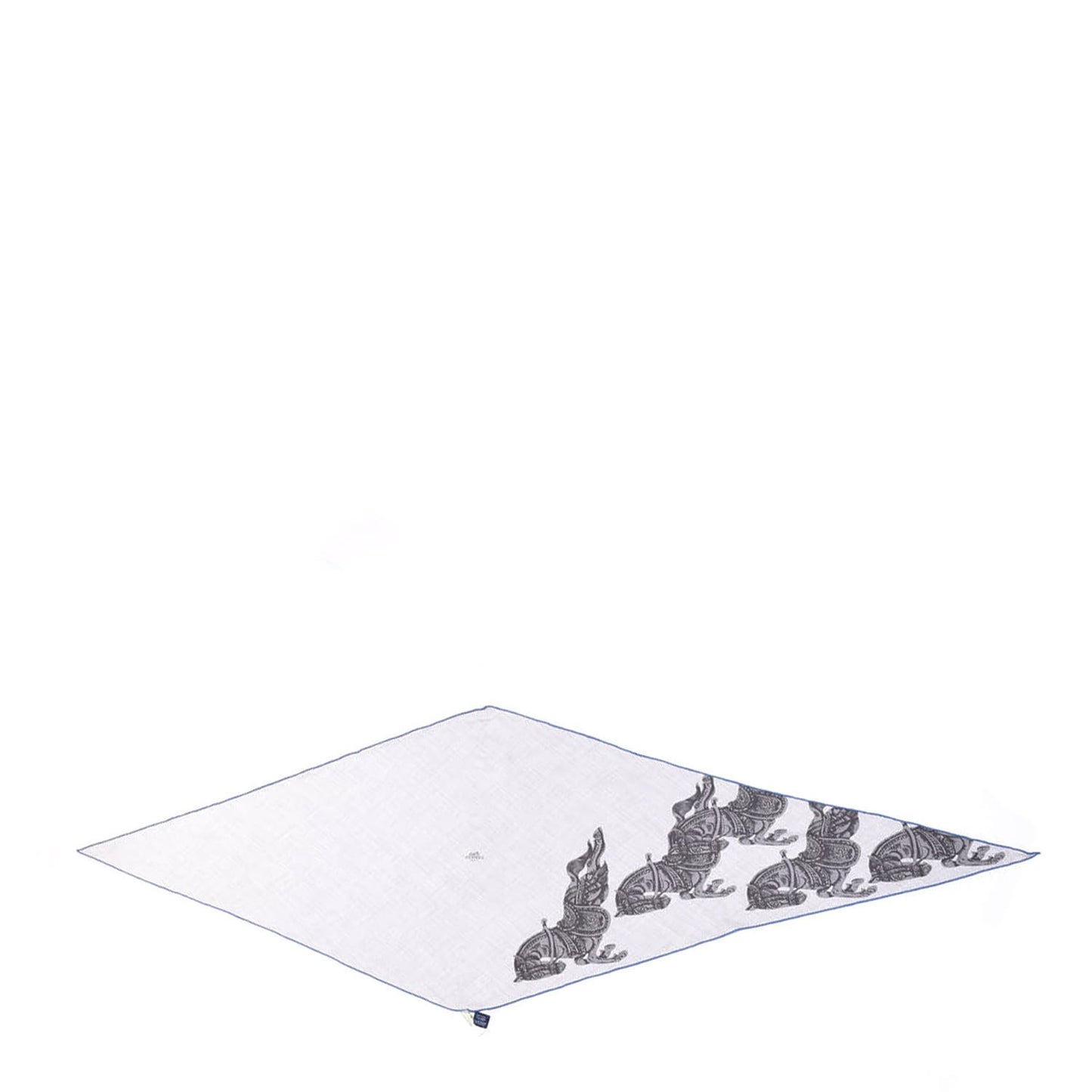 Cashmere Silk Cheval Losange Shawl GM Gris Clair Anthracite