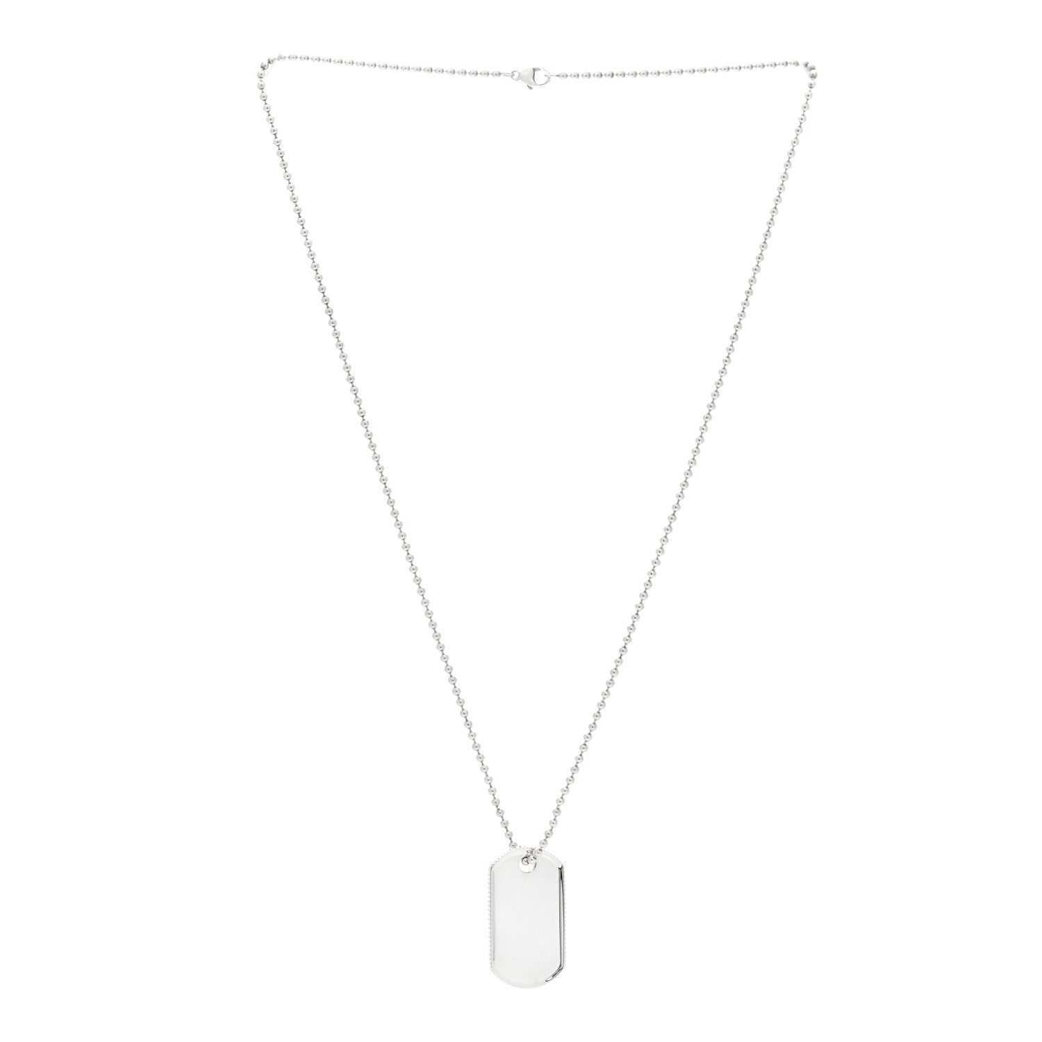 Tiffany Sterling Silver Coin Edge Dog Tag Pendant Necklace 3 of 5
