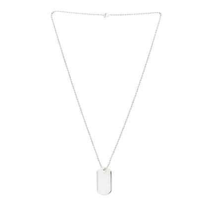 Tiffany Sterling Silver Coin Edge Dog Tag Pendant Necklace 3 of 5