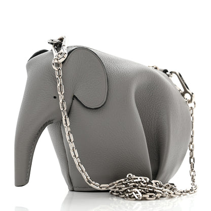 Loewe Calfskin Elephant Pouch Grey 3 of 9