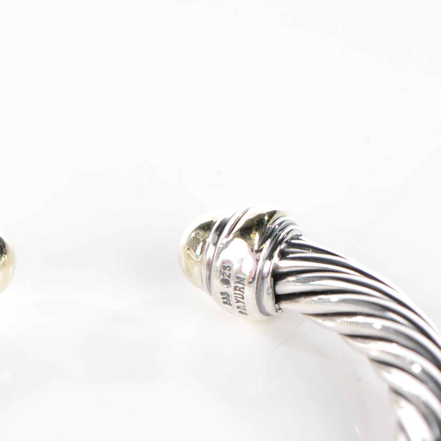 Sterling Silver 14K Yellow Gold 7mm Cable Classics Bracelet