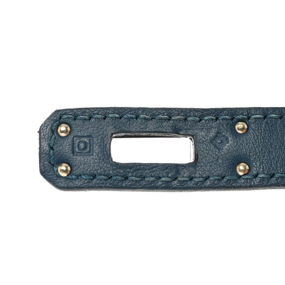 Hermes Swift Kelly Cut Clutch Pochette Bleu Tempete 8 of 9