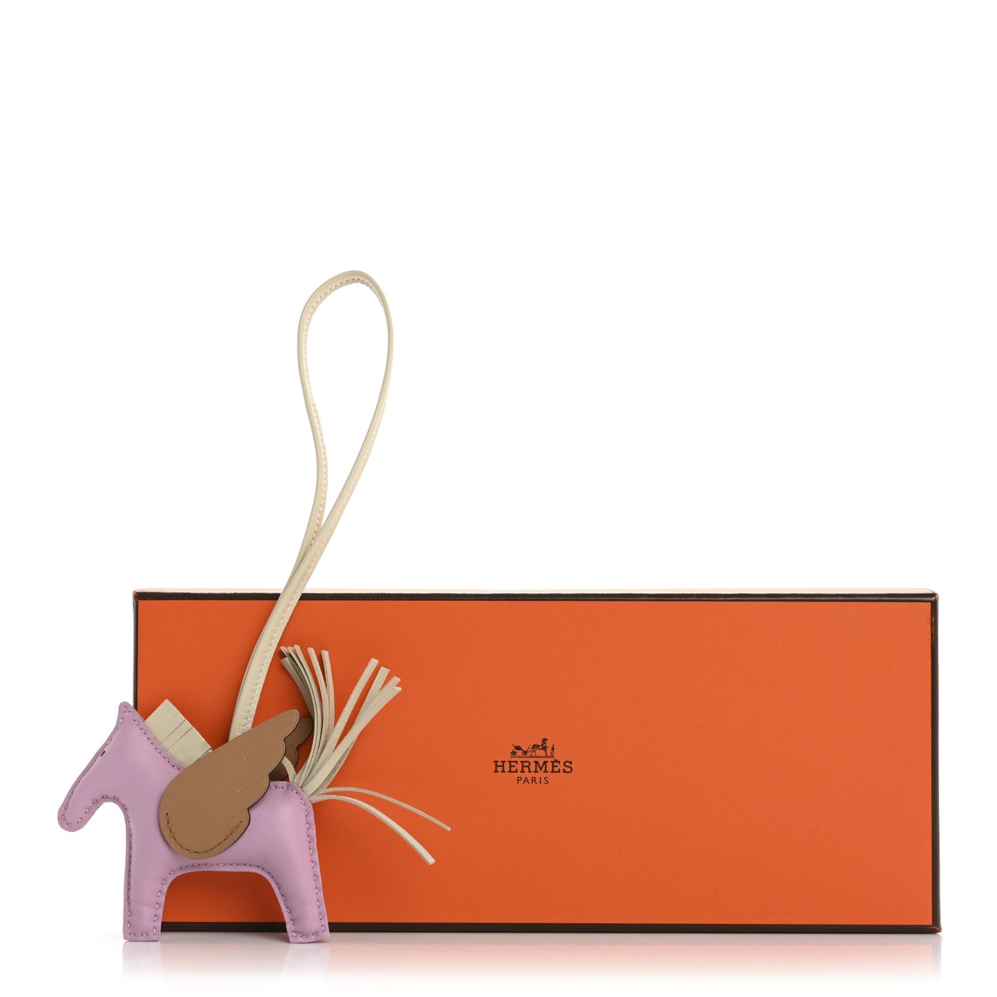 Milo Lambskin Grigri Rodeo Pegase Horse Bag Charm PM Mauve Sylvestre Craie Chai
