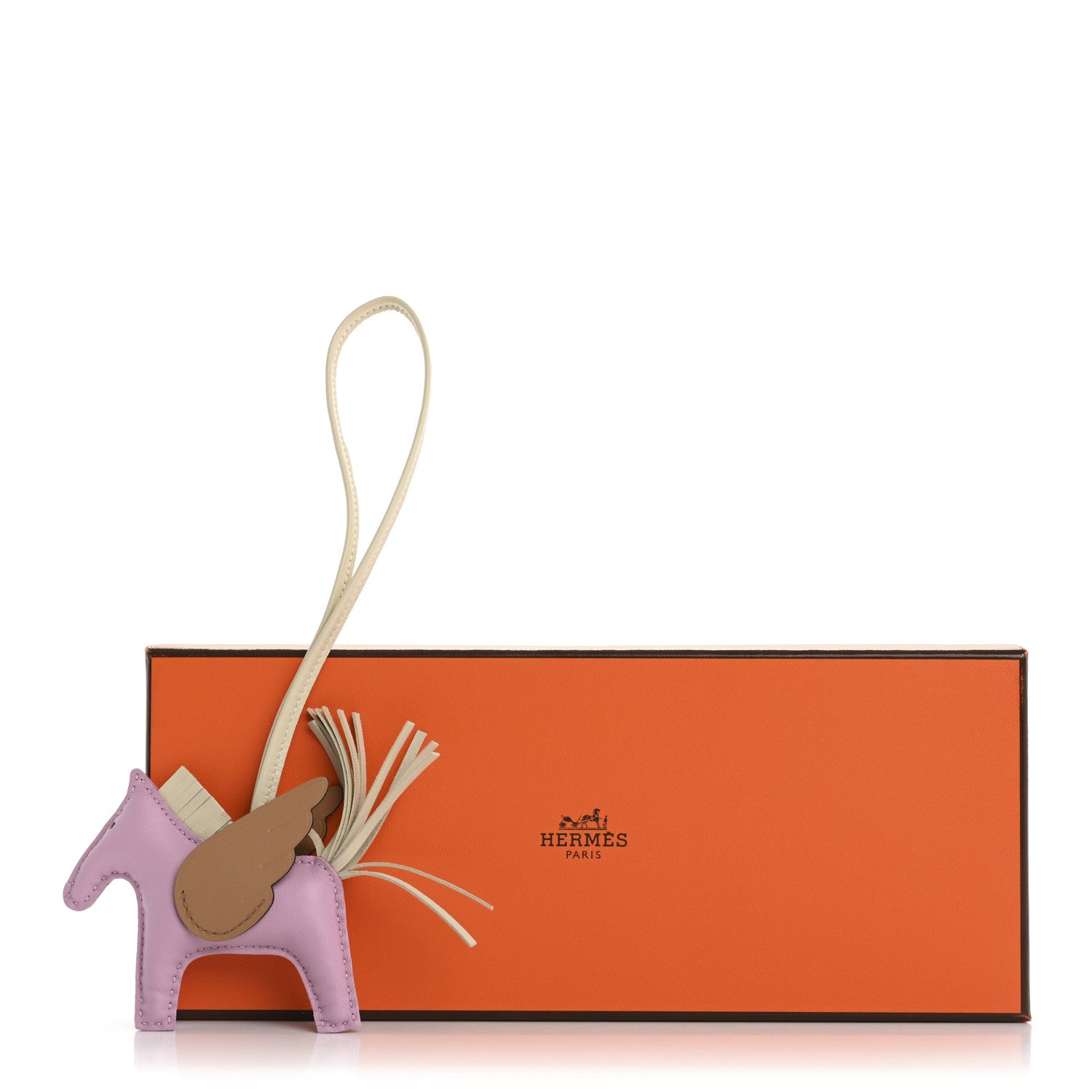 Hermes Milo Lambskin Grigri Rodeo Pegase Horse Bag Charm PM Mauve Sylvestre Craie Chai 5 of 5