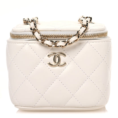 Chanel Lambskin Quilted My Chanel Lady Vanity Case With Chain White 1 of 10