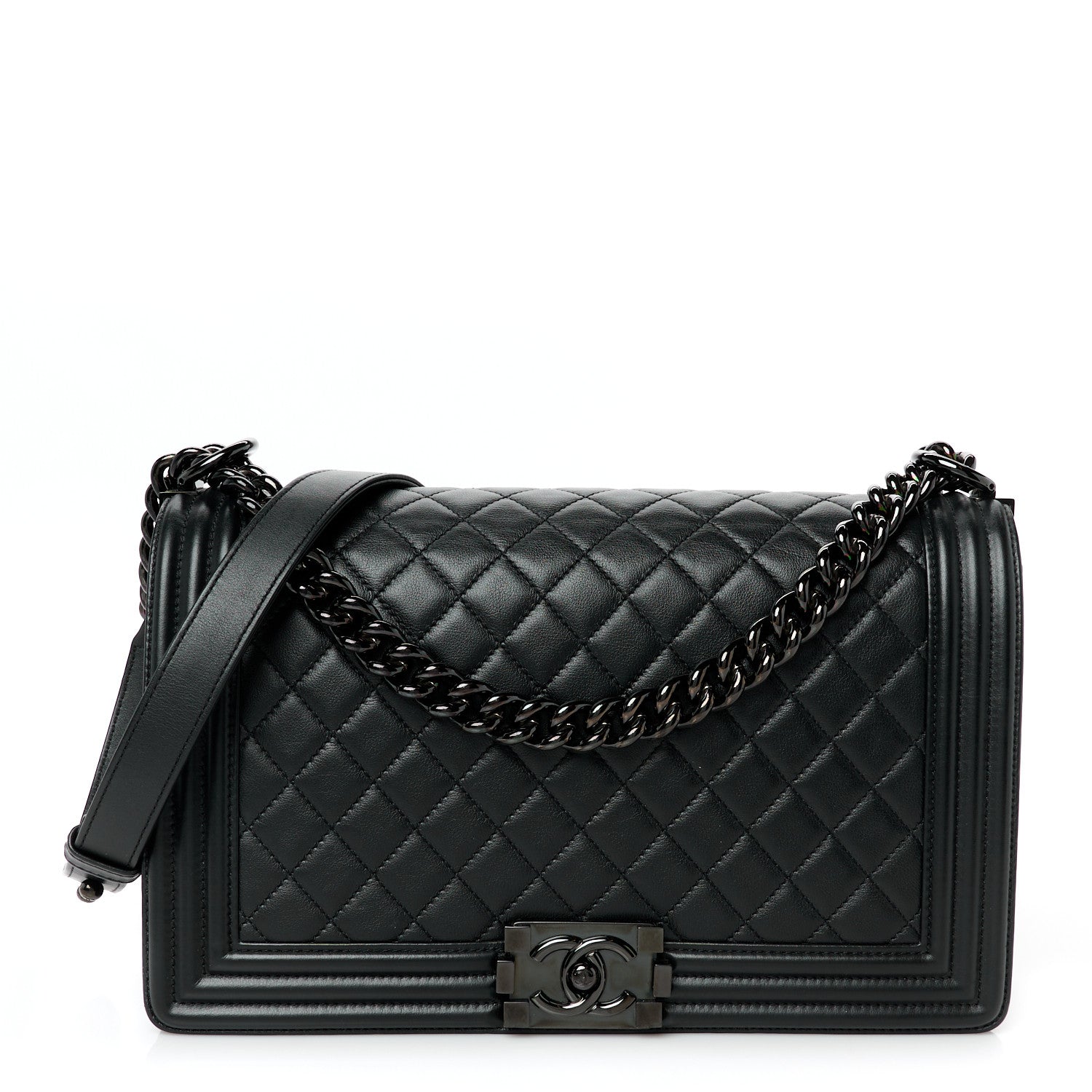 Chanel Calfskin Quilted New Medium Boy Flap So Black 1 of 11