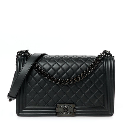 Chanel Calfskin Quilted New Medium Boy Flap So Black 1 of 11