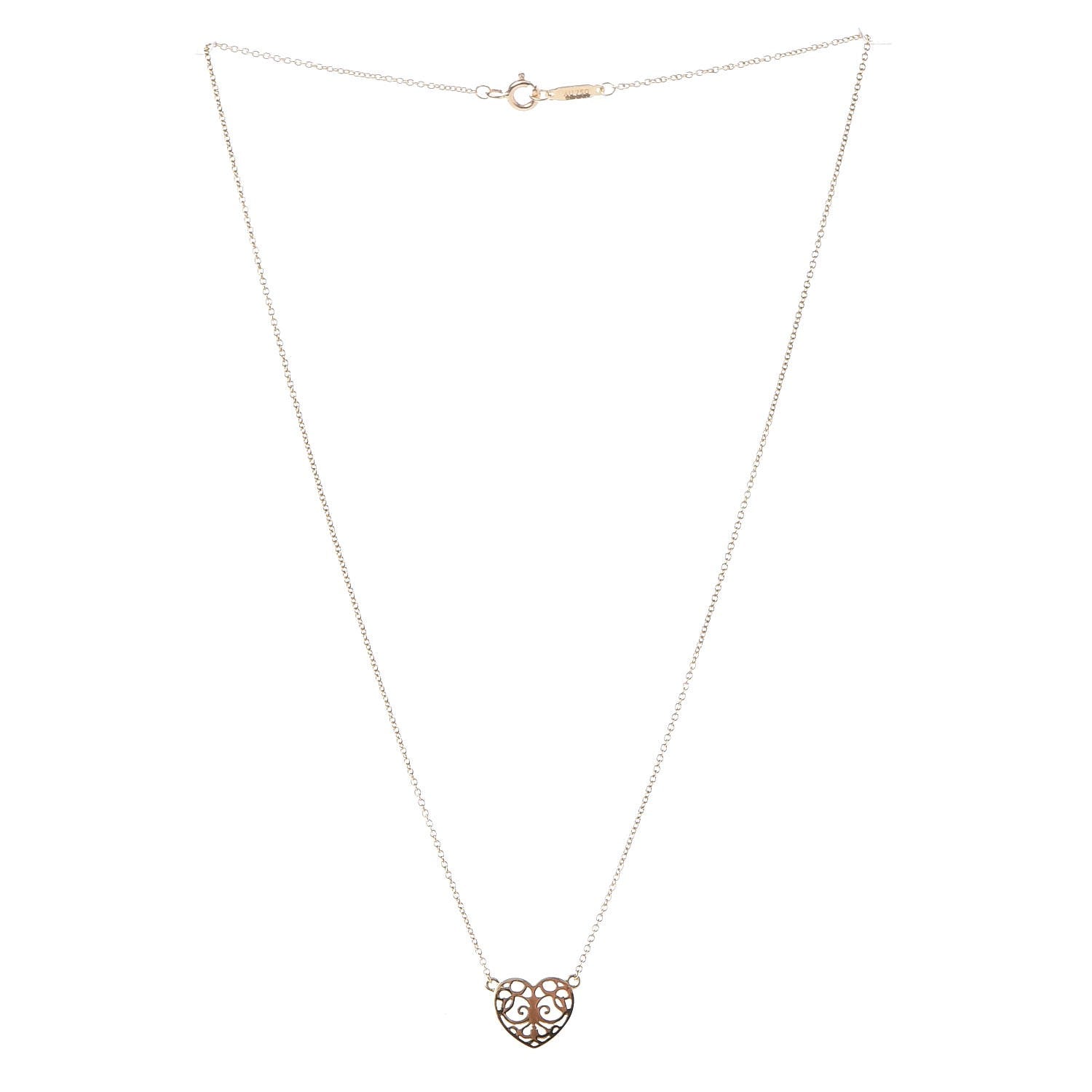 Tiffany 18K Yellow Gold Enchant Heart Pendant Necklace 4 of 7