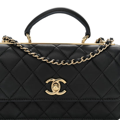 Chanel Lambskin Quilted Medium Trendy CC Flap Dual Handle Bag Black 9 of 13