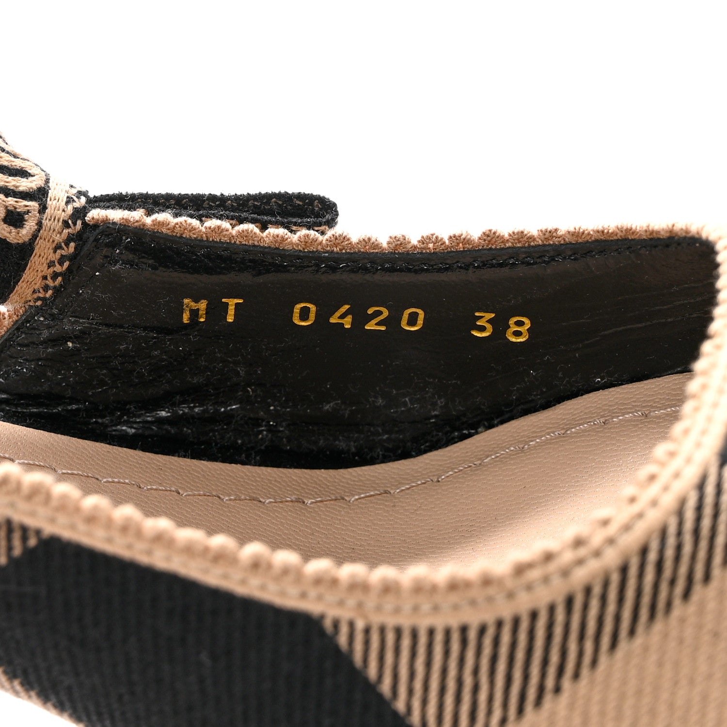 Christian Dior Cotton Ribbon Check'N'Dior J'Adior Slingback 65mm Pumps 38 Black Beige 8 of 9