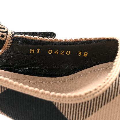 Christian Dior Cotton Ribbon Check'N'Dior J'Adior Slingback 65mm Pumps 38 Black Beige 8 of 9
