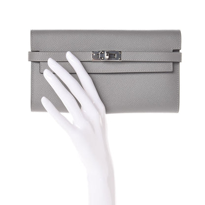 Hermes Epsom Kelly Longue Wallet Gris Mouette 2 of 9