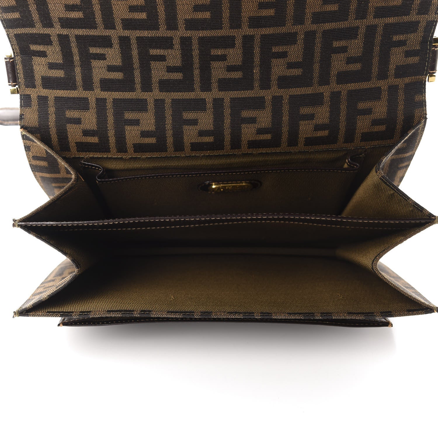 Fendi Zucca Calfskin Flap Tobacco Moro 5 of 9