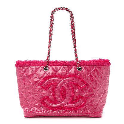 Chanel Vinyl Quilted Funny Tweed Tote Fuchsia 1 of 11