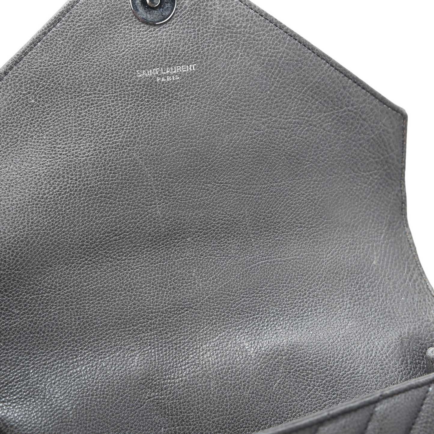 Sheepskin Matelasse Chevron Monogram Medium College Bag Asphalt