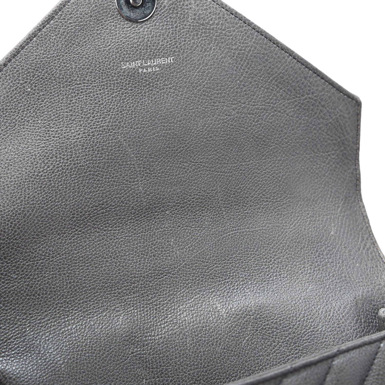 Saint Laurent Sheepskin Matelasse Chevron Monogram Medium College Bag Asphalt 10 of 13