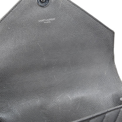 Saint Laurent Sheepskin Matelasse Chevron Monogram Medium College Bag Asphalt 10 of 13