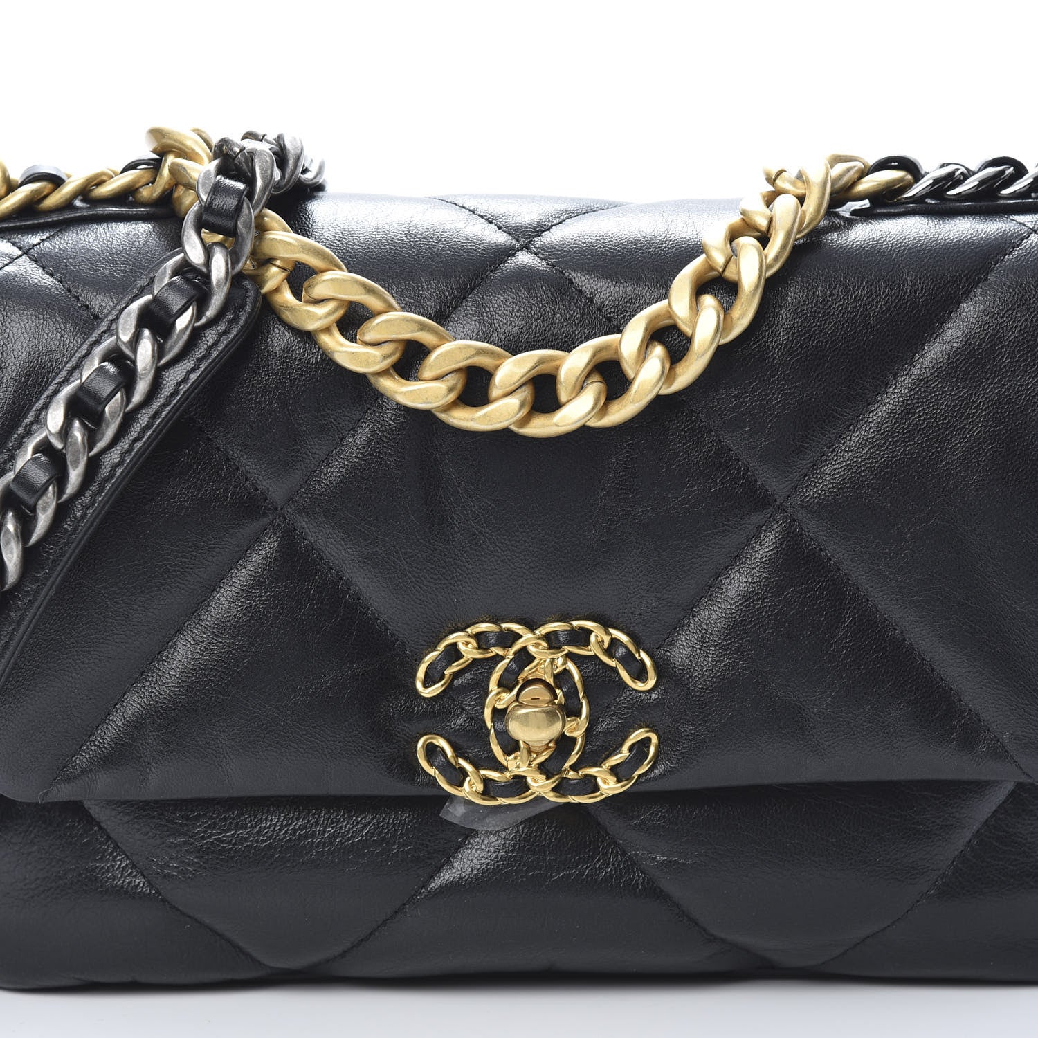 Chanel Goatskin Quilted Medium 19 Flap Black 8 of 11