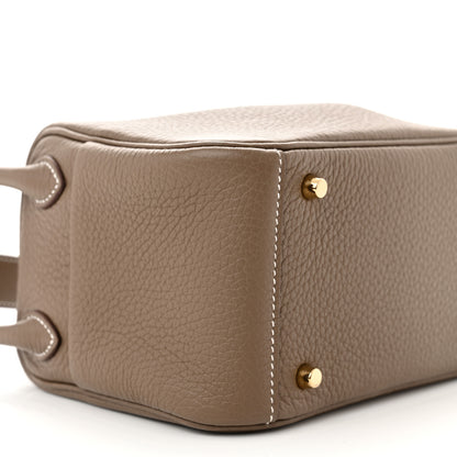 Hermes Taurillon Clemence Mini Lindy 20 Etoupe 9 of 11