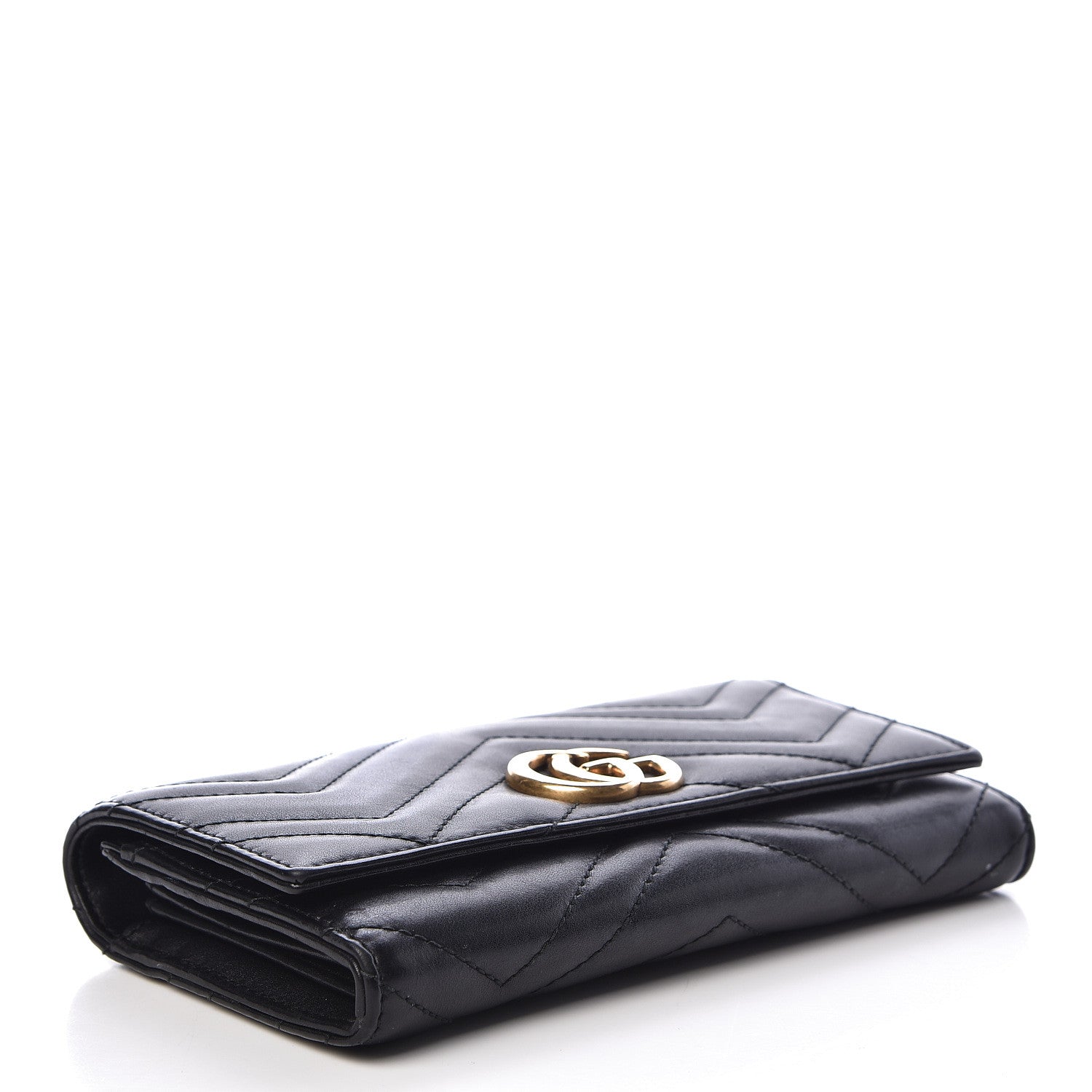 Gucci Calfskin Matelasse GG Marmont Continental Wallet Black 4 of 11