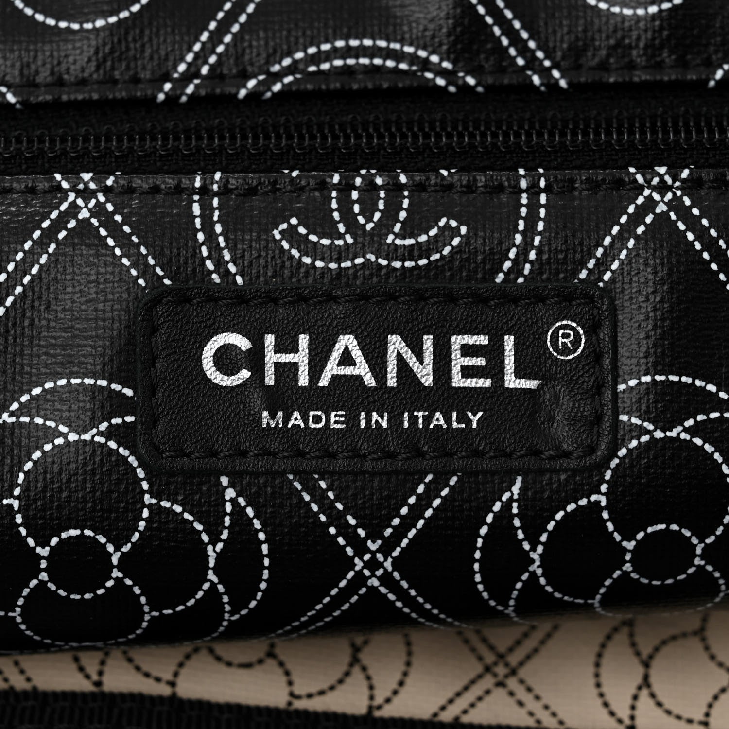 Chanel Coated Canvas Camellia Large Shopping Tote Black Beige 6 of 10