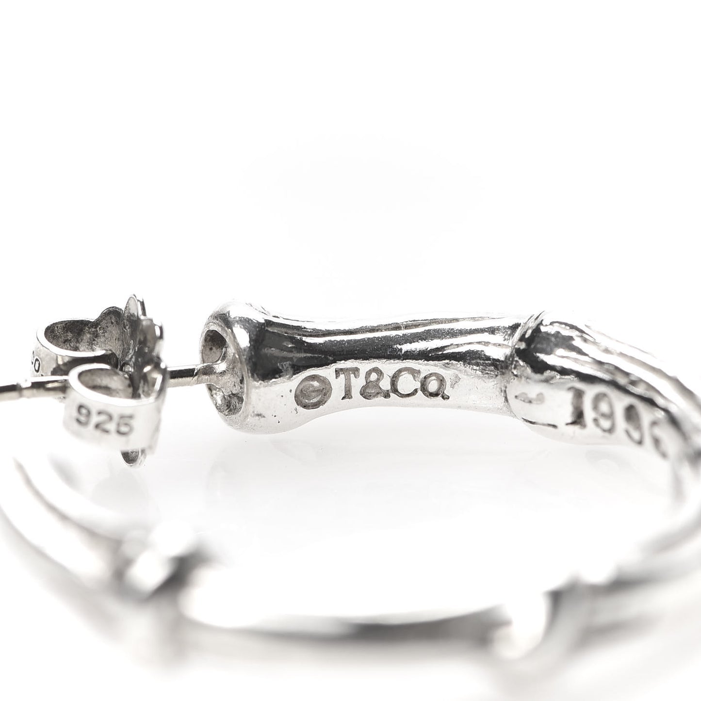 Sterling Silver Bamboo Hoop Earrings