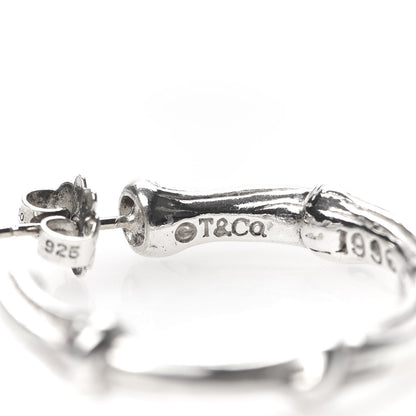Tiffany Sterling Silver Bamboo Hoop Earrings 4 of 6